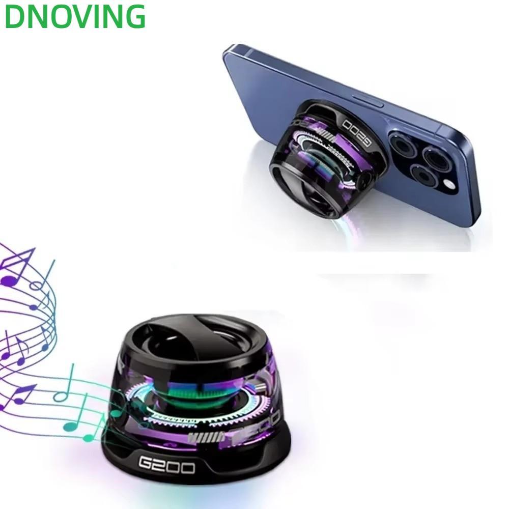 DNOVING Mini Sound Box, Lighting Magnetic Bluetooth Speaker, Portable G200 ABS BT5.3 Phone Holder Fo