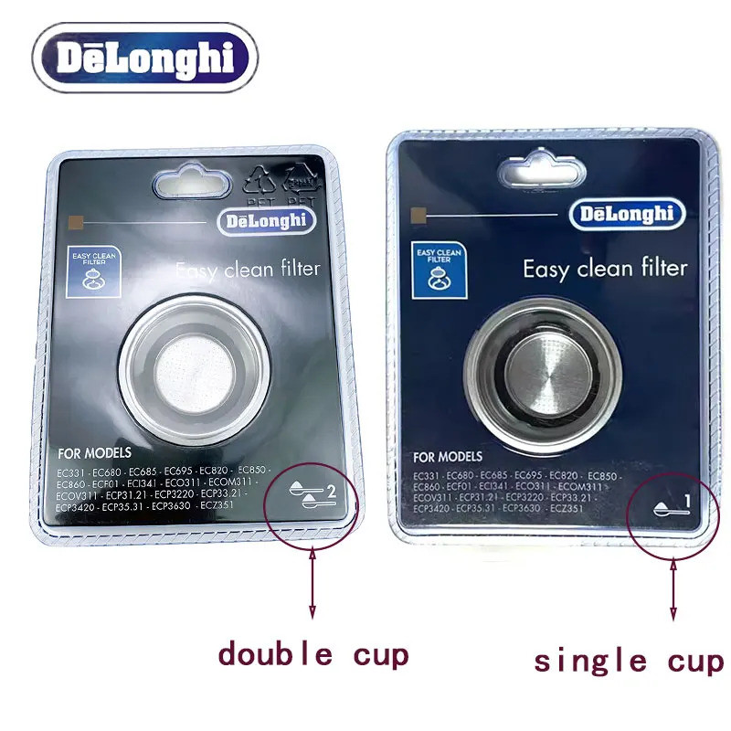 ชามกรองเครื่องชงกาแฟ Delonghi ดั้งเดิมสําหรับ EC685/EC680/ECO310/155/220/3531 รุ่นกึ่งอัตโนมัติ