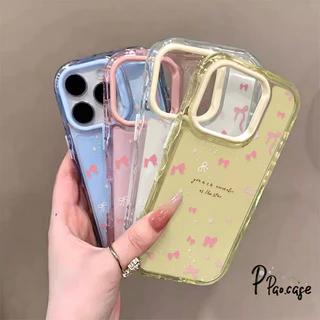 เคส TPU เคสเจลลี่ลอน ลายโบว์ สไตล์น่ารักหลายสีกันกระแทก เข้ากับ IPhone 13 16 12 14 17 15 11 Pro Max 14 12 13 Pro 15 Plus