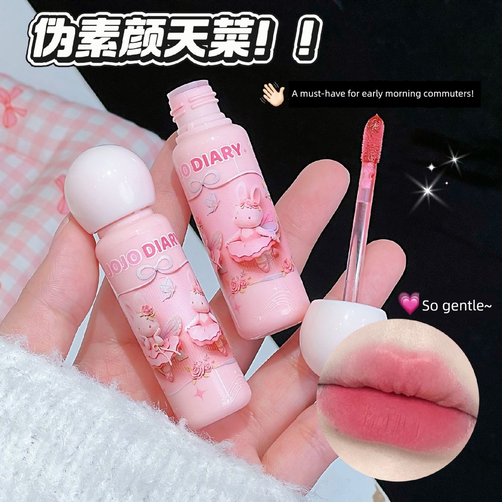 หูฟังบลูทูธ หูฟังใส่นอน JOJO DIARY Elf Bubble Rabbit Velvet Mist Lip Mud Matte Velvet Whitening Stud