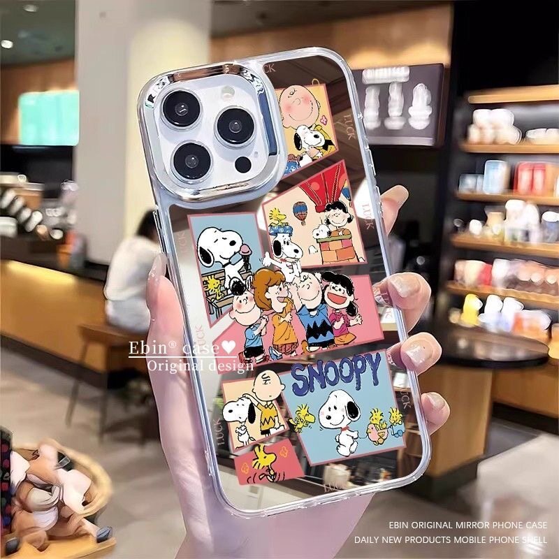 Party Snoopy ภาพประกอบเหมาะสําหรับ Samsung s26ultra เคสโทรศัพท์ s25 + s24fe กระจกแต่งหน้า s22 + s21fe แฟชั่น s20 + การ์ตูน a17a27 น่ารัก a17a07 กันกระแทก note20