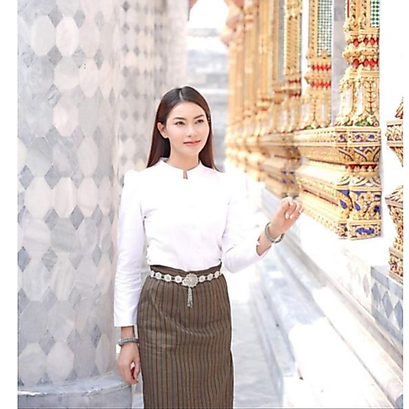 KKS เข็มขัดโรเดียมรมดำ รุ่นสายระย้า เครื่องประดับชุดไทย นางรำ การแสดง ผ้าถุงป้ายพรางพุง พร้อมส่งจากไทย