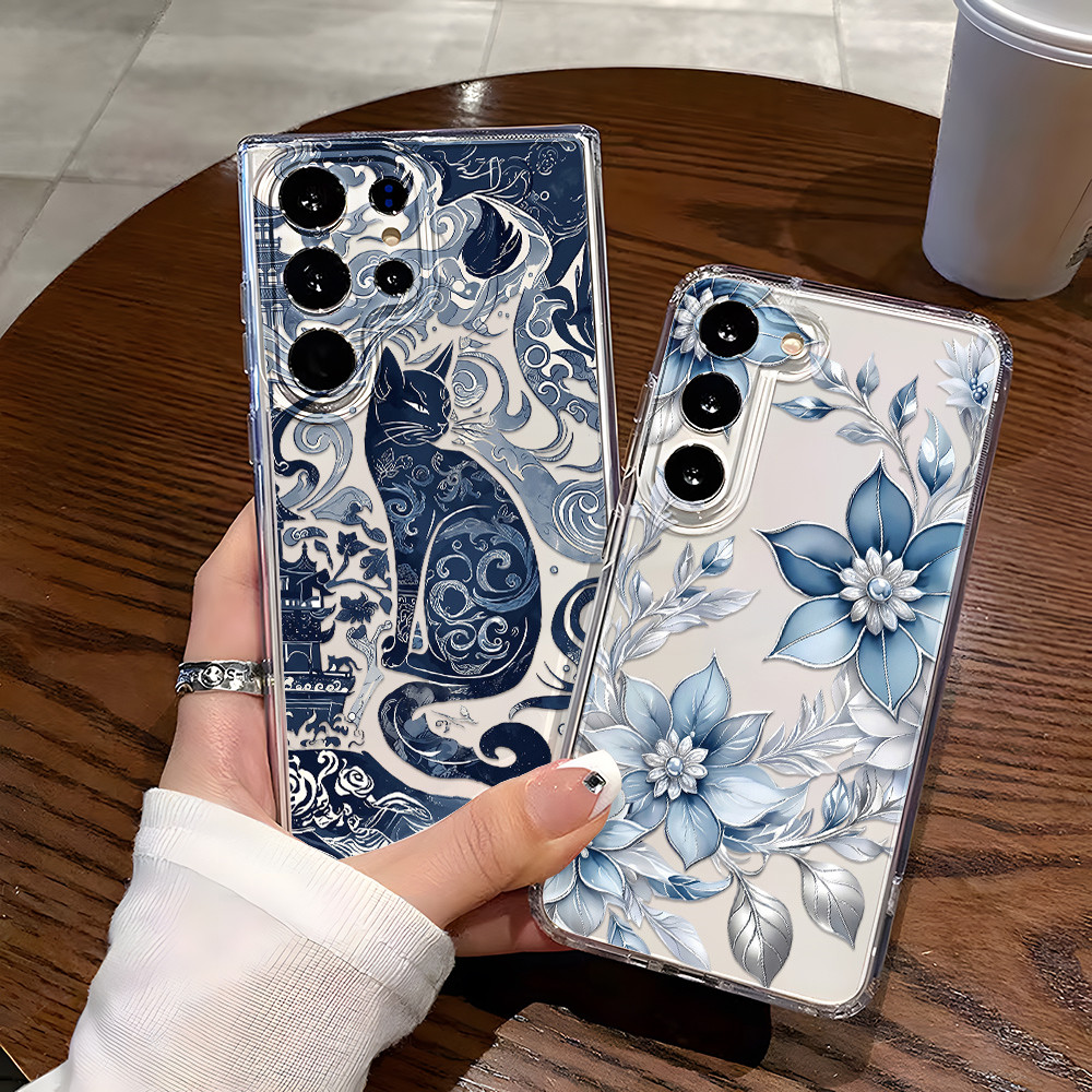 เคสโทรศัพท์ใส For Samsung A07 A17 A56 A36 A55 A57 A37 A16 A54 A15 A35 A05S S24FE S25 S26Ultra ลวดลาย TPU กันกระแทก