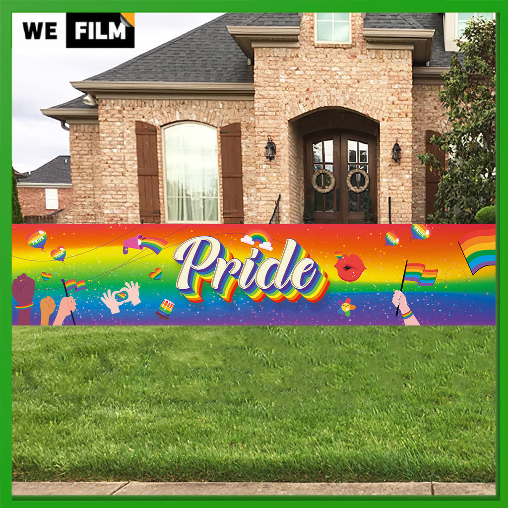 ธงสายรุ้ง Pride Month ผ้าโพลีเอสเตอร์กันน้ำ (ทนแรงฉีกขาด) เสริมความแข็งแรง 4 มุม พร้อมตาไก่สำหรับแขวน/ถือเดินพาเหรด