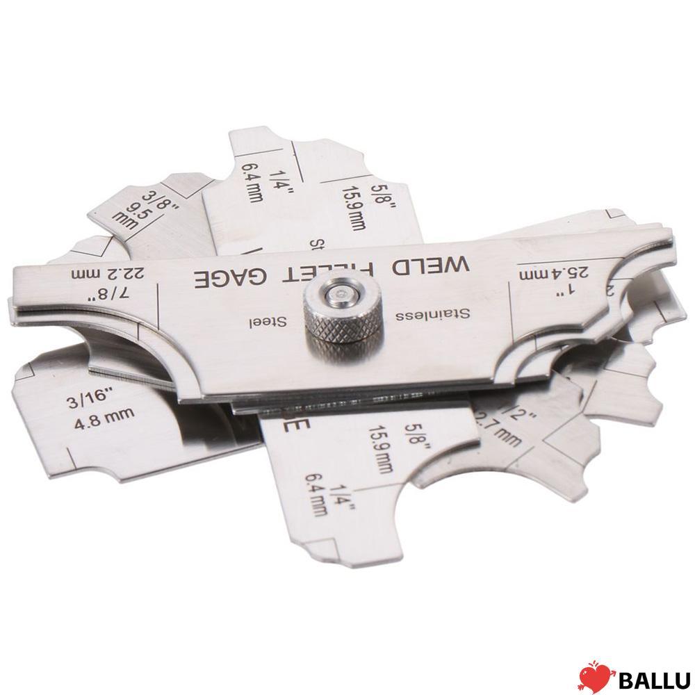 BALLU 7PCS เครื่องเชื่อม, MM & นิ้ว MG-11 เชื่อม Fillet Gages ชุด, Ulnar เครื่องเชื่อม 1/8-1 โลหะตรว