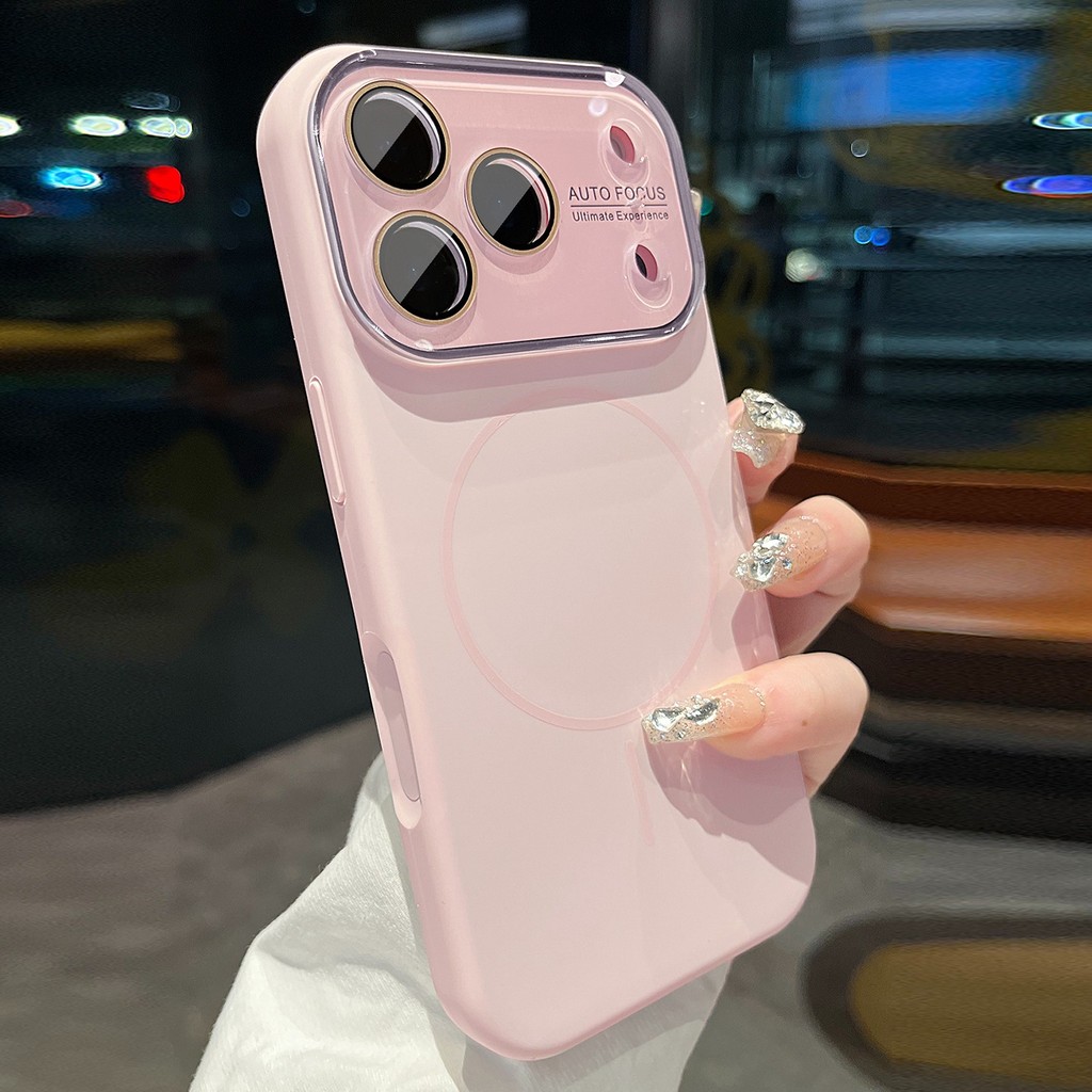 เคสแม่เหล็กซิลิโคนเหลวหรูหราสําหรับ ไอโฟน 17 16 15 14 มือโปร สูงสุด ตัวป้องกันเลนส์ฝาครอบกันกระแทก