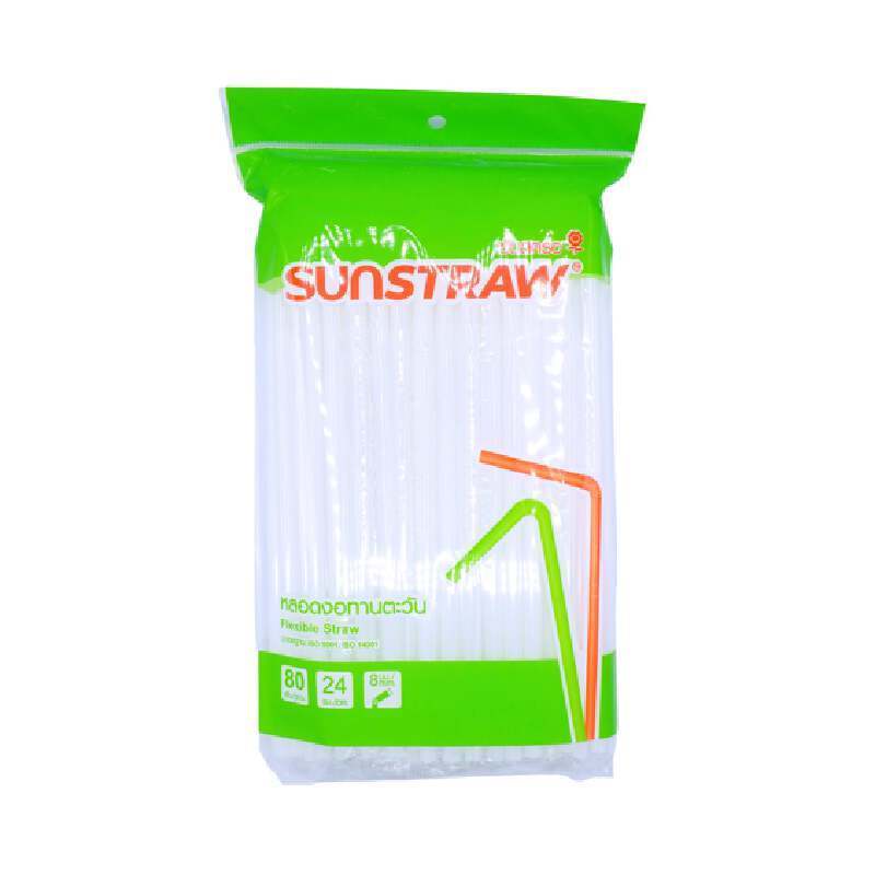 SUNSTRAW หลอดงอหุ้มฟิล์ม รุ่น 8024 W III แพ็ค 80 ชิ้น