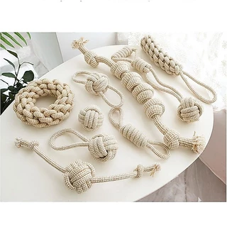 Happy PETs ของเล่นสุนัข เชือกกัด สีน้ำตาล ช่วยขัดฟัน คลายเครียด ของเล่นหมาจ
