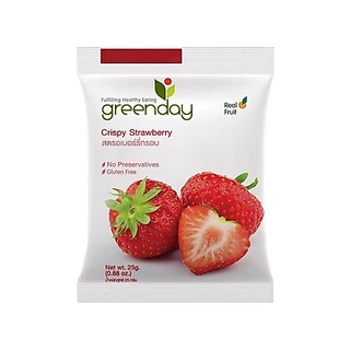 [ขายดี] กรีนเดย์ สตรอเบอร์รี่ อบกรอบ (25 กรัม) Greenday Crispy Strawberry