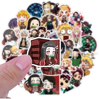 💥พร้อมส่ง💥ลายการ์ตูนอะนิเมะ demonslayer鬼滅の刃Kimetsu no Yaiba 50แผ่น กันน้ำ สติ๊กเกอร์ ใช้ซ้ำได้