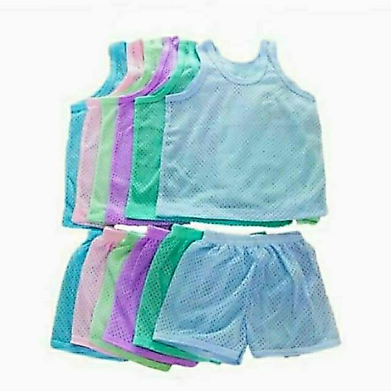 1SET 3Pasang SINGLET EYELET SUIT/ BAJU BABY SINGLET LUBANG BORONG SET.