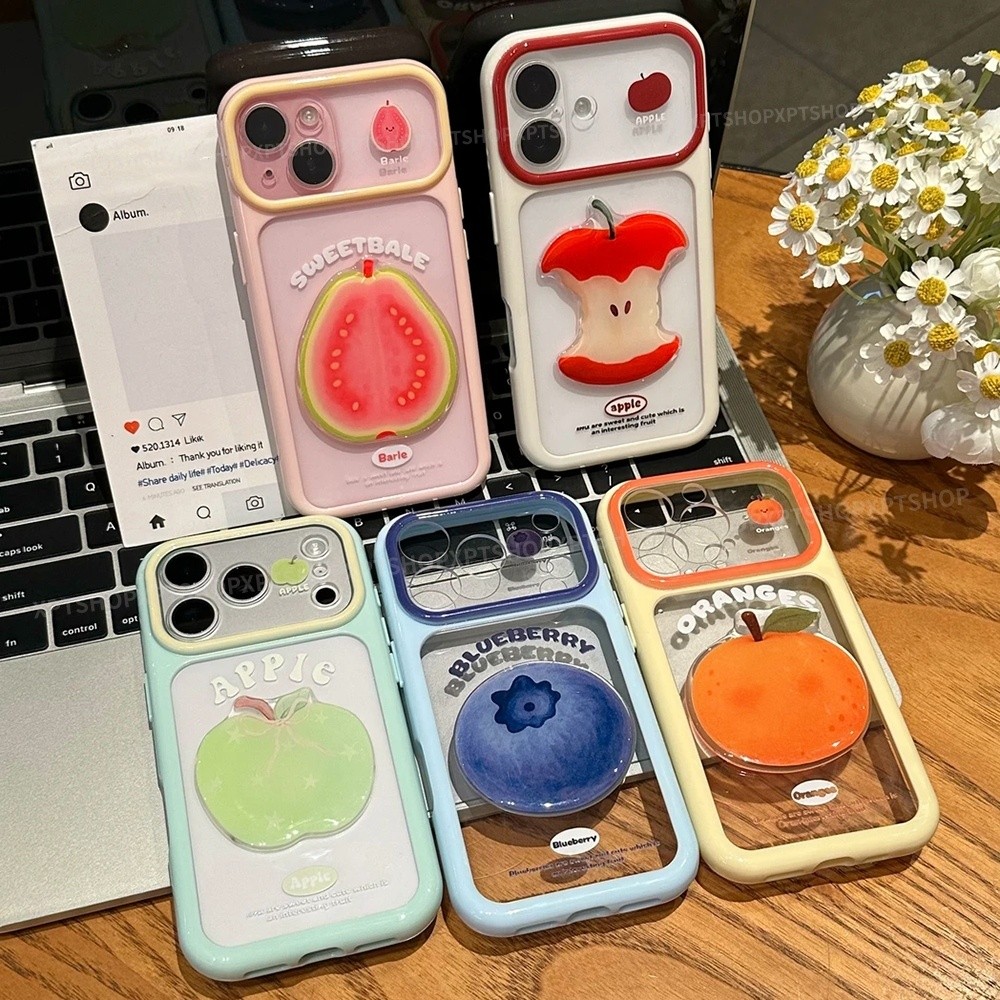 3ง ผลไม้ ชุด อะคริลิคเคสโทรศัพท์สําหรับ ไอโฟน 17 มือโปร สูงสุด 16 15 14 13 12 11 กันกระแทกป้องกันปลอก