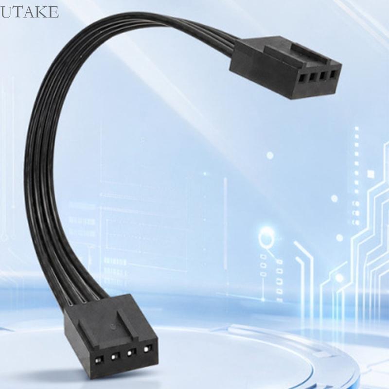 Utake 4Pin ชายกับชาย PWMs พัดลมตัวเชื่อมต่อสายสีดําแบนออกแบบสําหรับ PC กรณีสายไฟ