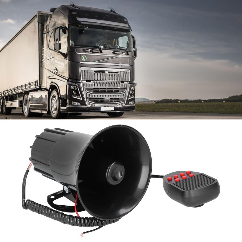 Lemendhk 12V 50W 115db แตรรถ PA Mic 7-Sound สัญญาณเตือนฉุกเฉิน Fire Siren สําหรับรถบรรทุก RV