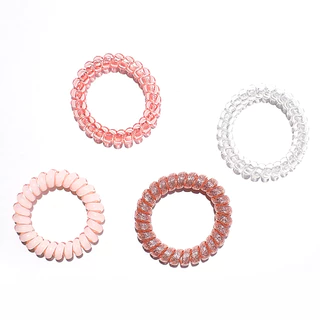 Goody 60312ยางรัดผมแบบเกลียวขนาดกลาง 4 ชิ้น คละสี รุ่น Trend Coil Elastic 4CT