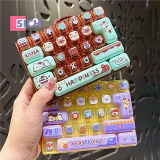 [Sich] น่ารัก Dpression ของเล่น 26 คีย์ Soft Fidget ปุ่มของเล่นซิลิโคนกระเป๋าแขวนเครื่องประดับสําหรับเด็กวัยรุ่นความเครียดบรรเทาใหม่
