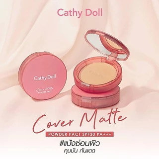 แป้งฝุ่นอัดแข็ง เคที่ดอลล์ คัฟเวอร์ แมทท์ พาวเดอร์ แพ็ค Cathy Doll Cover Matte Powder Pact SPF30 PA+++ 4.5 g./12 g.