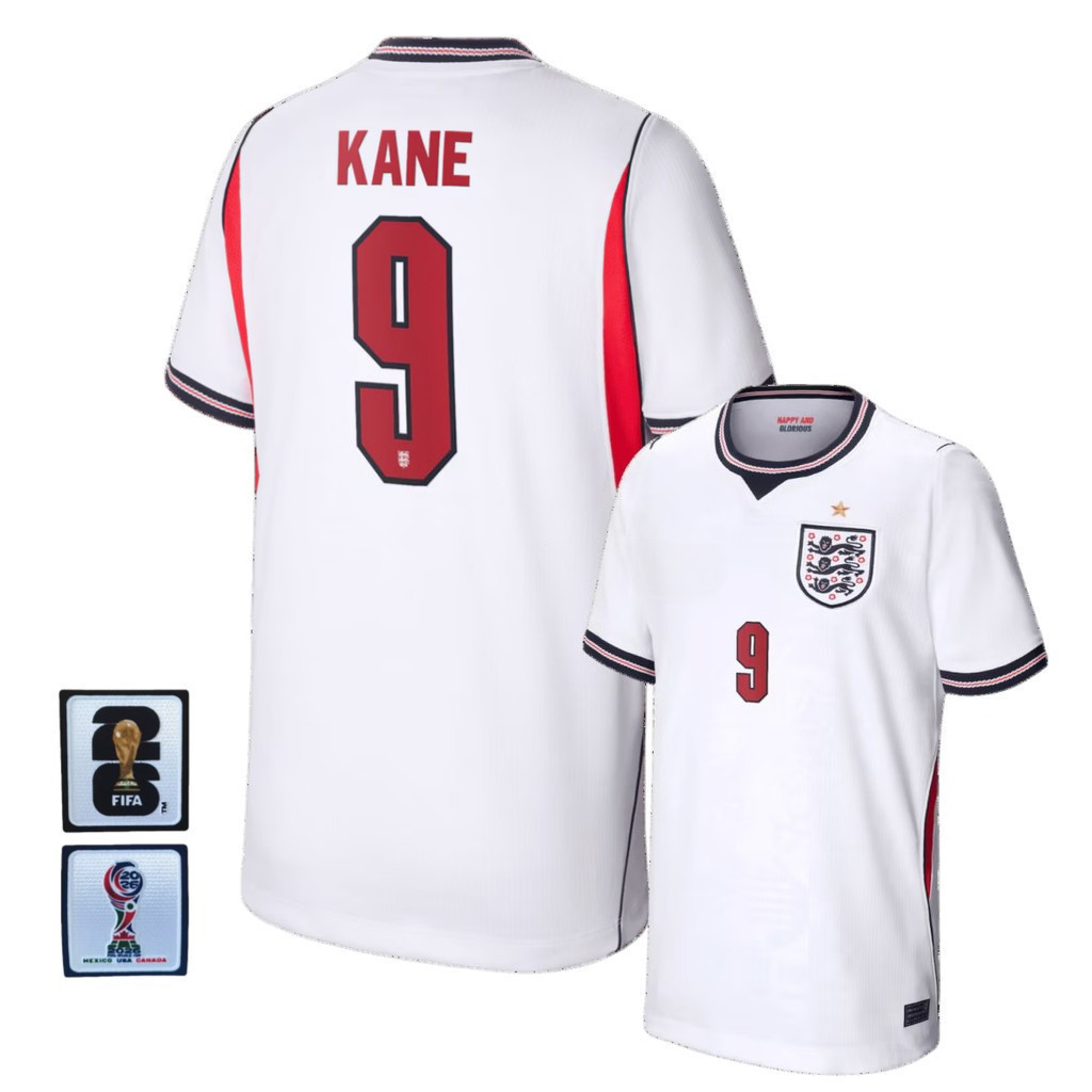 Fans Edition England 2026/27 Mens England Home Short Sleeves Football Jersey T-Shirt