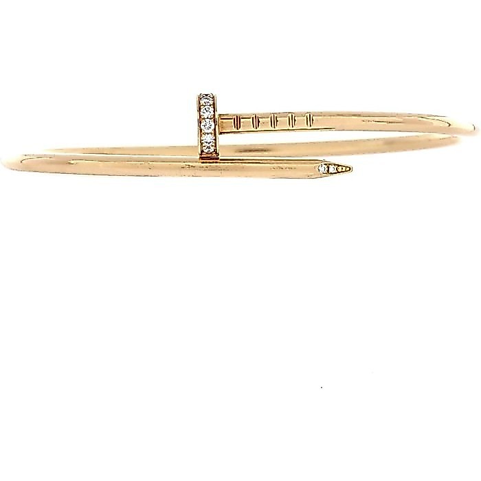 Cartier, Pre-Loved Juste un Clou Bracelet 18K Yellow Gold with Diamonds all, Yellow Gold : Luxury