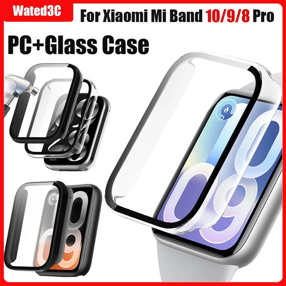 Hard PC สําหรับ Xiaomi Mi Band 10/9/8 Pro กรณีกระจกนิรภัยป้องกันหน้าจอสําหรับ Mi Band 9Pro 8Pro กันชน