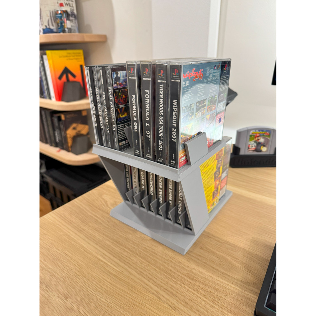 เกมกล่องเก็บเทปคาสเซ็ต ps1ps2ps3ps4ps5psx เกม CASSETTE ขาตั้งจอแสดงผลเกม CD Disc