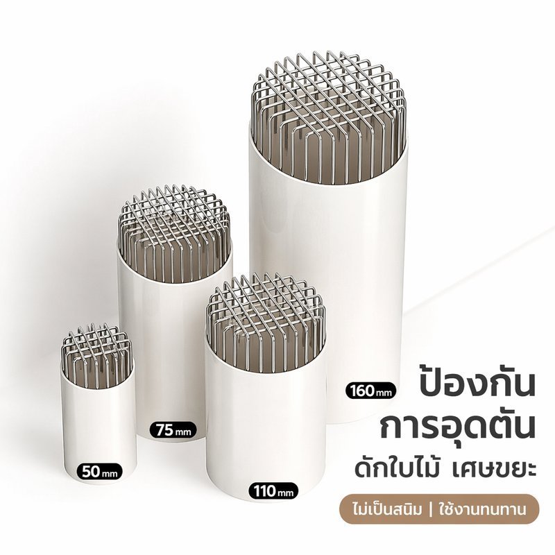 ตะแกรงกันเศษใบไม้สแตนเลส ฝาครอบท่อระบายน้ำ กันอุดตัน สำหรับหลังคา ระเบียง กลางแจ้ง
