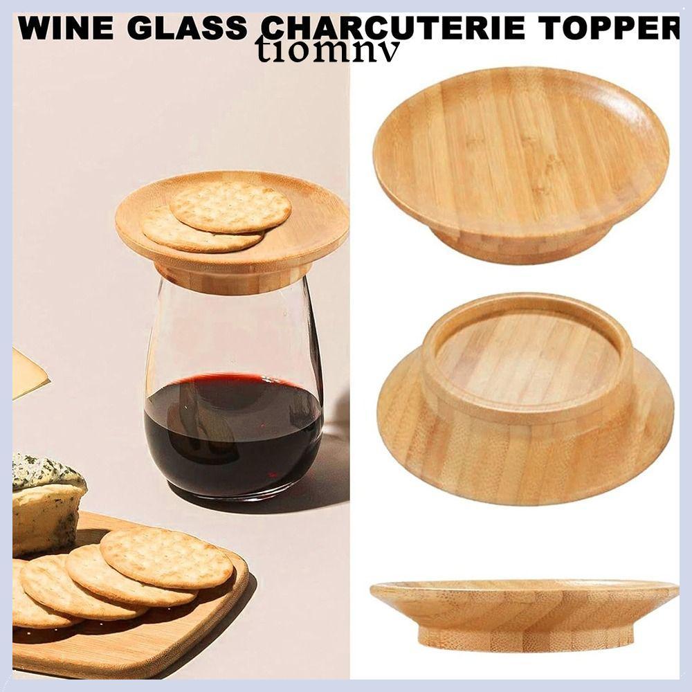 TIOMNVTH 1/2/4/6/10 ชิ้น Charcuterie Board Toppers, ไม้ Handmade เครื่องดื่มแก้ว Charcuterie Topper, ป้องกันการรั่วซึมได้อย่างง่ายดายทําความสะอาดเครื่องดื่มแก้ว Topper Charcuterie แผ่น