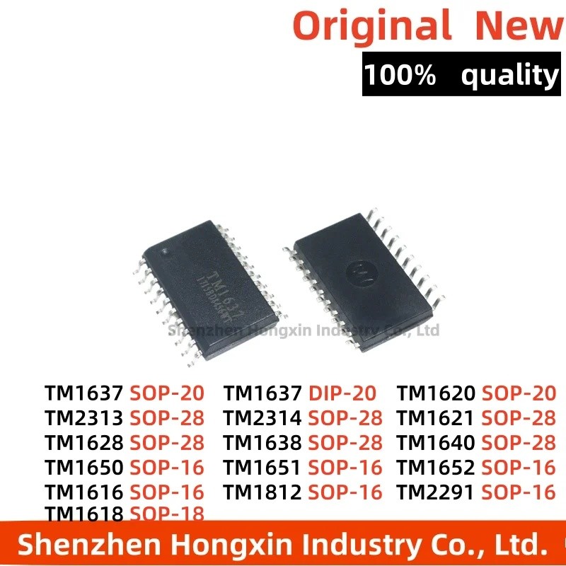 5PCS TM1637 TM1620 TM2313 TM2314 TM1621 TM1628 TM1638 TM1640 TM1650 TM1651 TM1652 TM16161616 TM1812 