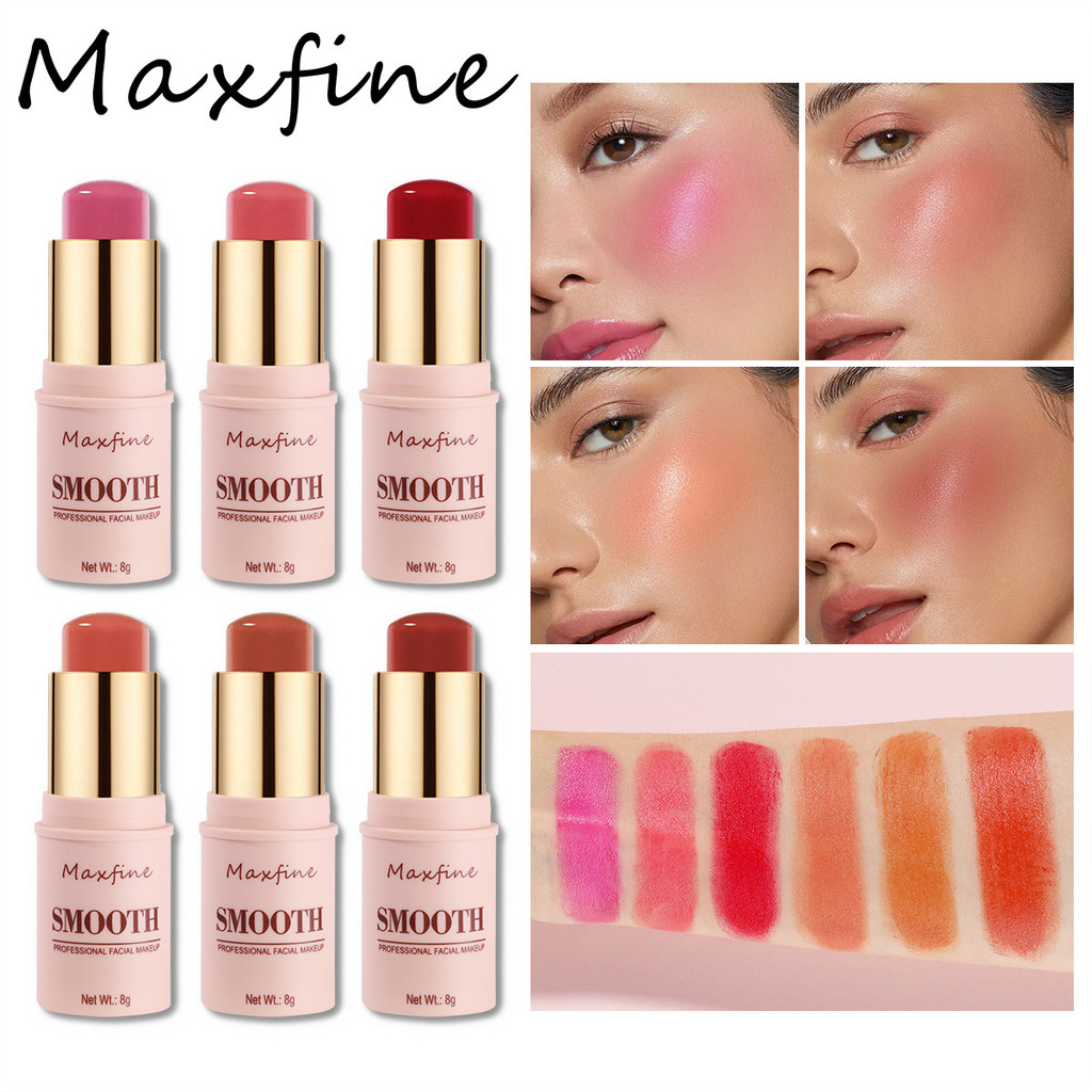 [สไตล์ขายดี] แต่งหน้า MAXFINE Blush Stick Set ครีมไม่มีโลโก้ Monochrome Rouge Solid Southeast Asia 7