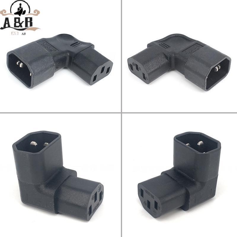 [A&B] 3pin ชายหญิงขยาย 90 องศาลงมุม AC Converter IEC 320 C14 ถึง C13 มุมขวาอะแดปเตอร์ AC IEC 320 {vn
