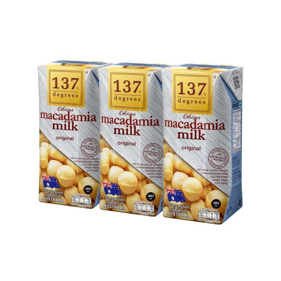 137ดีกรี นมแมคคาเดเมียผสมเมล็ดทานตะวัน 137 Macadamia Milk 180ml. Pack3
