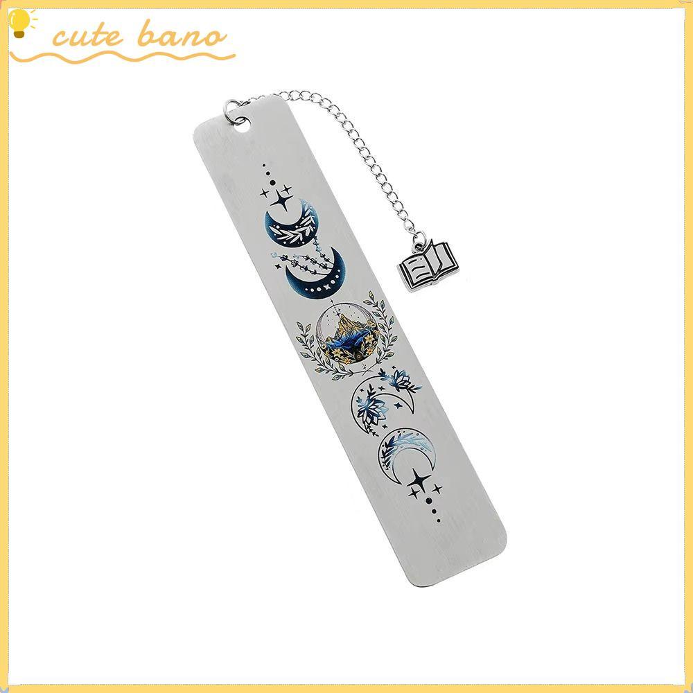 BANO Book Mark, Stainless Steel Moon Pattern Book Loves Stationery, Personality Durable Page-Marking
