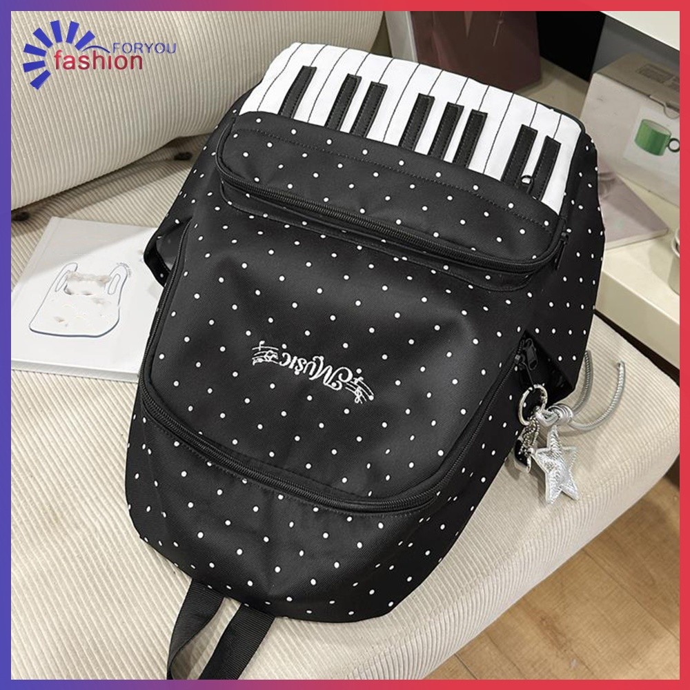 ☀ แฟชั่นสําหรับคุณ ☀  ไนลอน Casual Travel Daypacks 16.9 นิ้วพร้อมจี้ Bookbag สําหรับผู้หญิง Travel