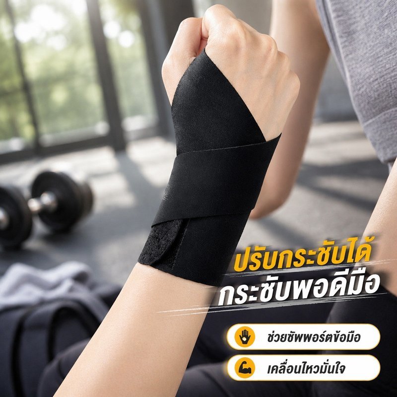 กีฬาสายรัดข้อมือสายรัดข้อมือสายรัดข้อมือปรับการบีบอัดระบายอากาศป้องกันการลื่นซ้ายขวา