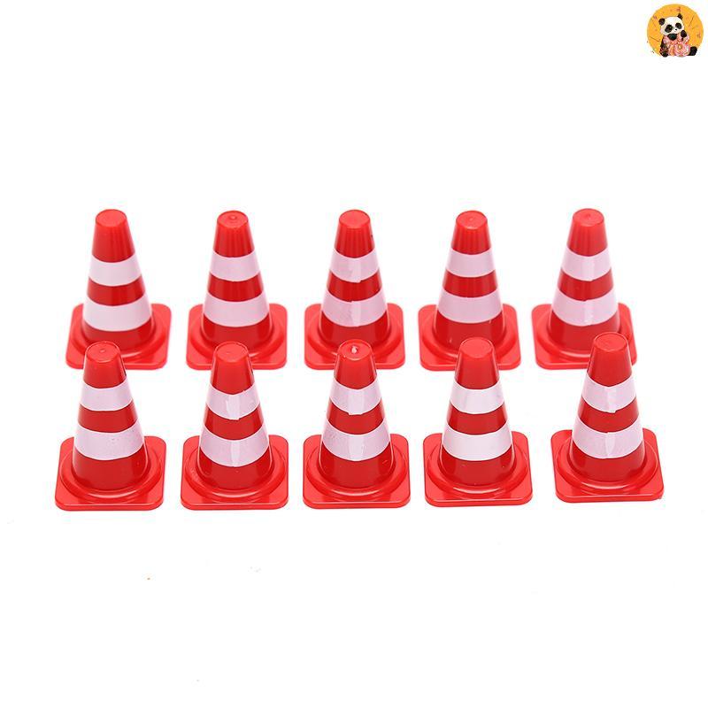 [CO] 10x Mini PlasticTraffic Cones Sport Training Roadblo Mini Traffic Signs [TH]