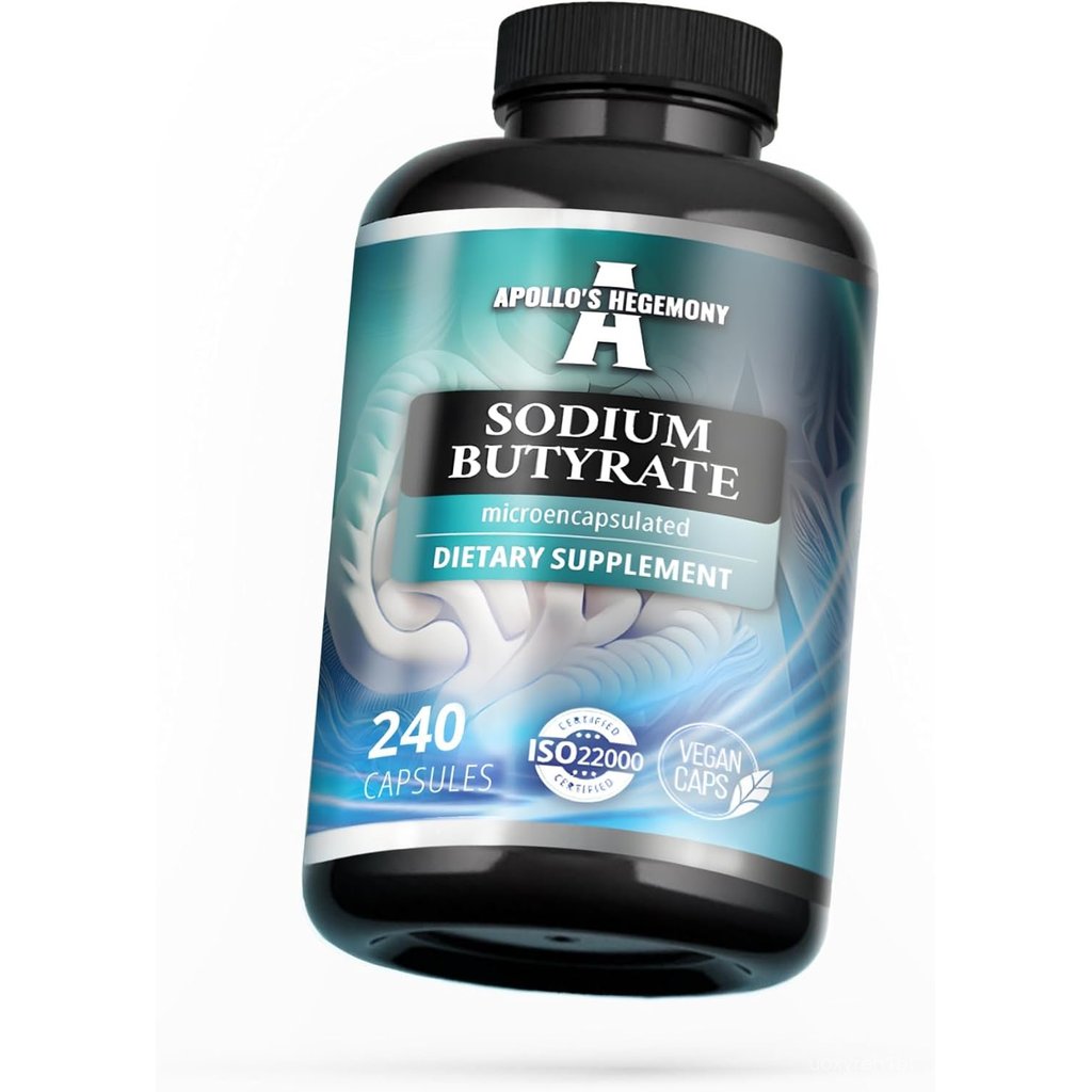 Sodium Butyrate High Dose 580 mg (30% Butyric Acid), 240 Vegan Capsules, 8 Month Supply, Sodium Supplement to Support Ov