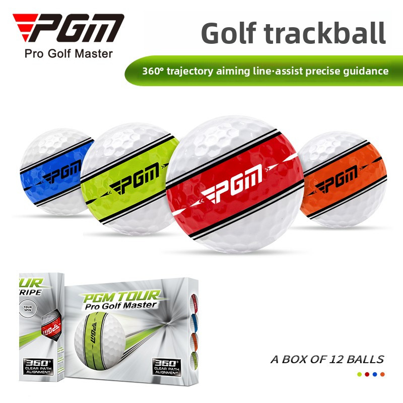 PGM GOLF 3-Layer Practice Golf Balls Q030 | 3 Balls 360° Alignment Practice Putting Aim