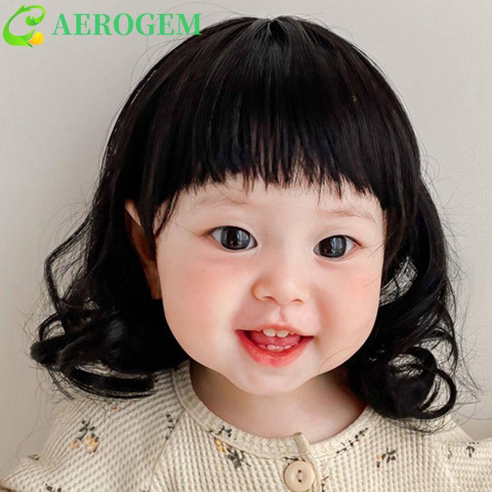 AEROGEM วิกผมเด็ก Breathable ทุกวันคุณภาพสูงทารกแรกเกิด Headwear อุปกรณ์เสริมผมสังเคราะห์เด็กเด็กตกแต่งสั้น Bob วิกผม