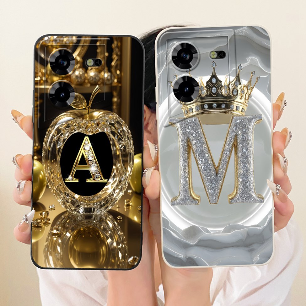 สําหรับ Tecno Pova 5 Pro กรณี LH8n ความงามหรูหราตัวอักษรแฟชั่น Crown 2D ทาสีสําหรับ Techno Pova 5 Pr