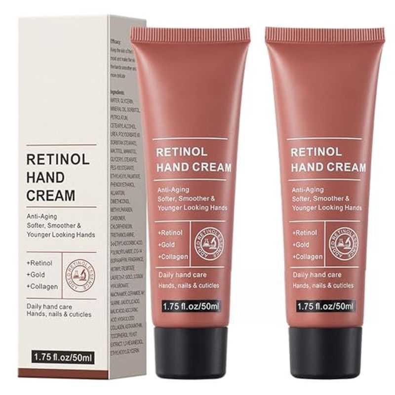 ARCHIDATE Retinol Hand Cream For Aging Hands, Hydrating Cream For Dry Cracked Hands, Smooth Skin, De