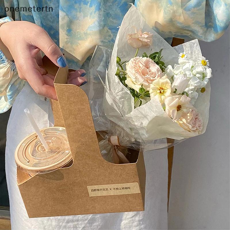 Oyr 10 ชิ้น 1/2/4-ถ้วยเครื่องดื่ม Carrier กระดาษคราฟท์ที่วางแก้ว Go ถ้วยกาแฟสําหรับเครื่องดื่มร้อนหร