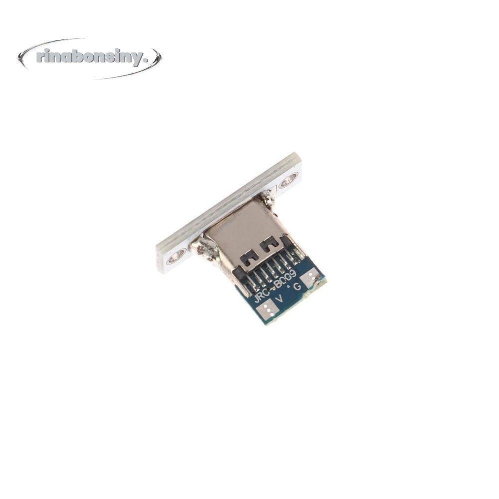 RINABONSINY แจ็ค USB, 2Pin กันน้ําหญิงเชื่อมต่อแจ็ค,ชาร์จพอร์ตข้อมูลคุณภาพสูง Type-C Strip Line Of Solder Joint USB Type C ซ็อกเก็ตเชื่อมต่อ