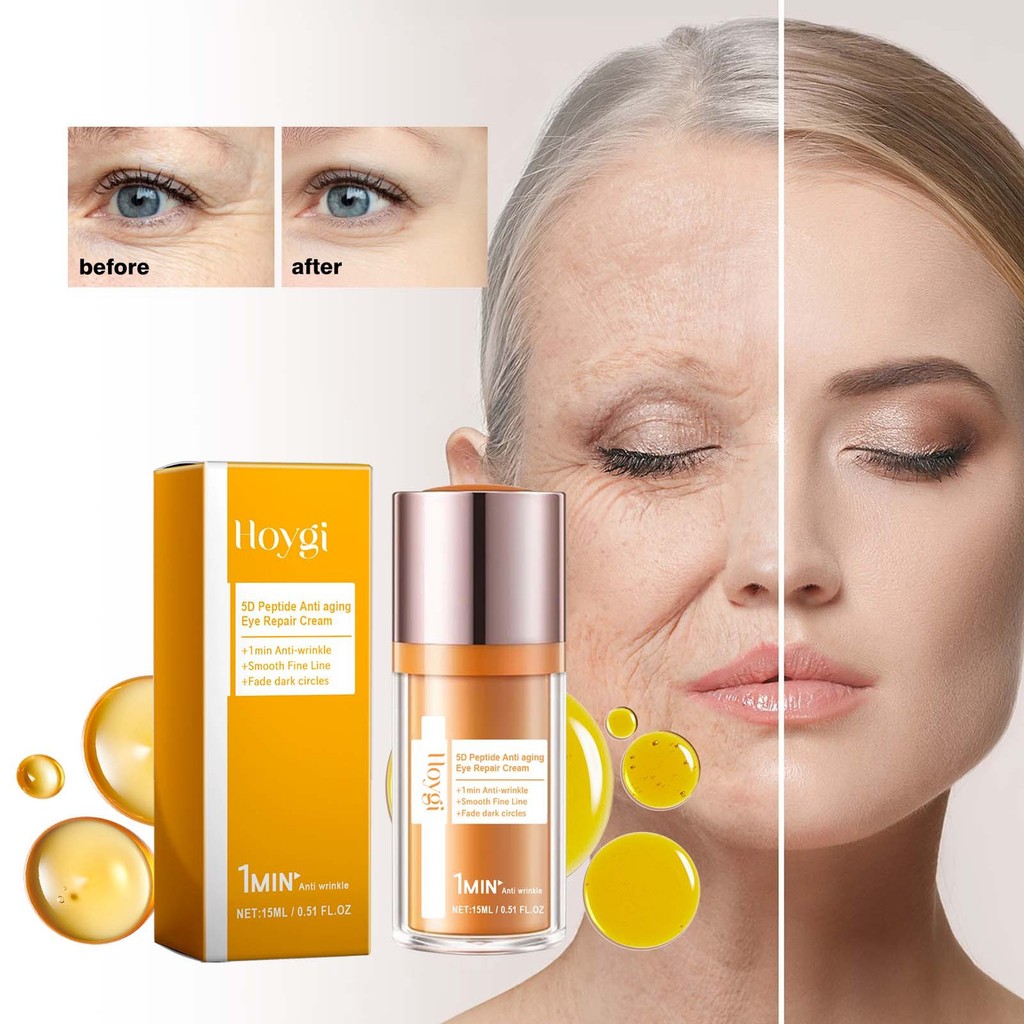 [คลังสินค้าพร้อม] HOYGI 5D Peptide Eye Care Cream Care Around Eyes Delicate Skin Smooth Skin Moistur