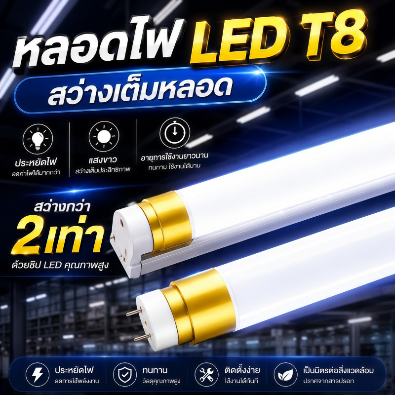 หลอด ไฟ LED T8 9W/T8 20W รุ่นสว่างพิเศษ หลอดไฟ LED Tube แสงสีขาว เลือกได้เฉพาะหลอด หลอดไฟยาว