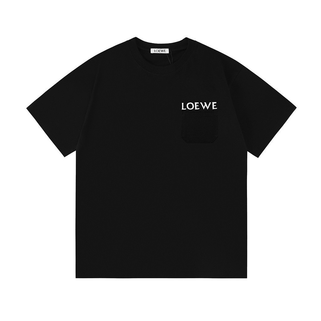 2026/Loewe/Loewe ผู้ชายผู้หญิงเสื้อยืดพิมพ์เสื้อยืดคู่อินเทรนด์เสื้อยืด Street สไตล์ผ้าฝ้ายแท้แบรนด์