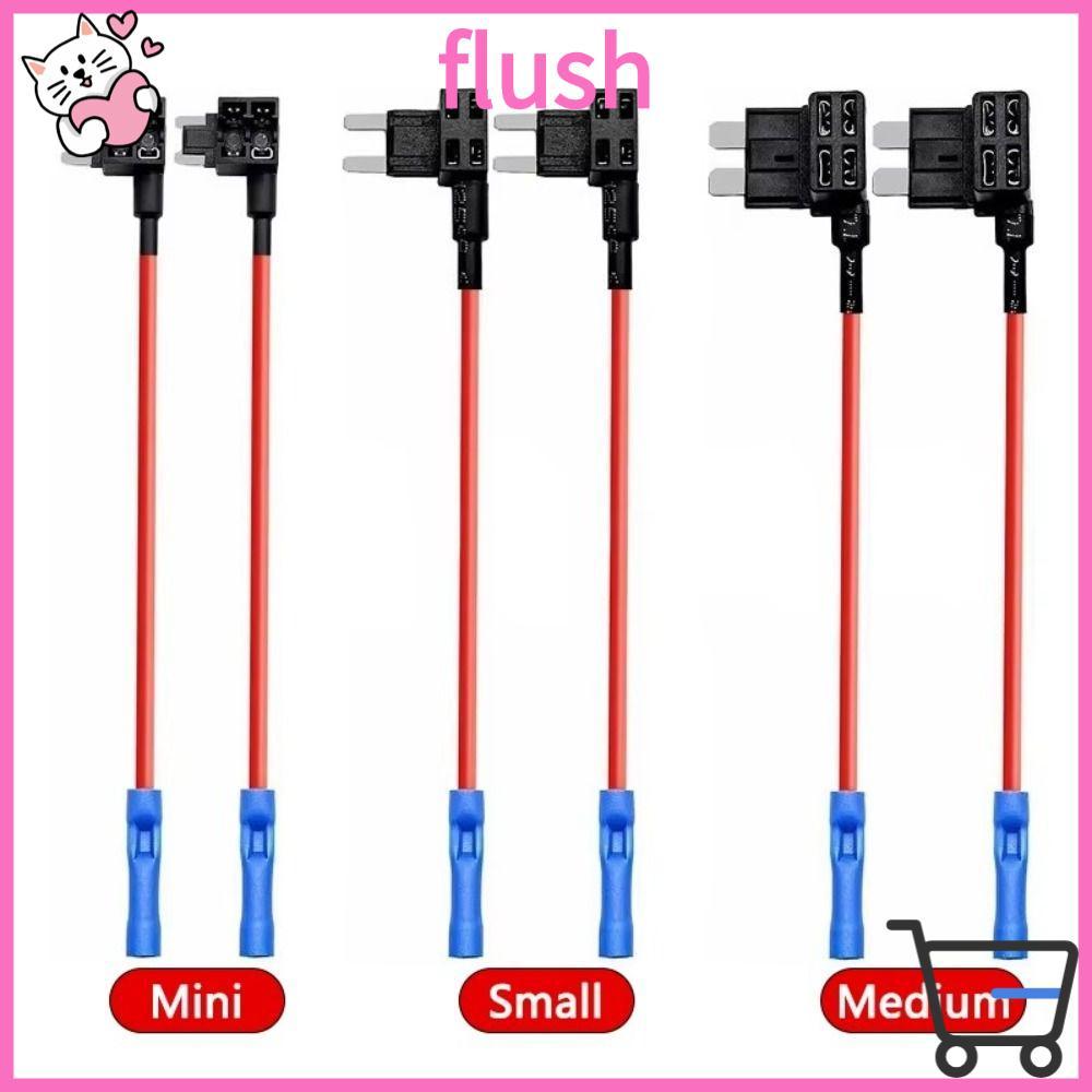 FLUSH Car Fuse Holder Tap, Mini 12 V/24 V Fuse Tap Adapter, Quick Connect Terminal Standard Blade Fu