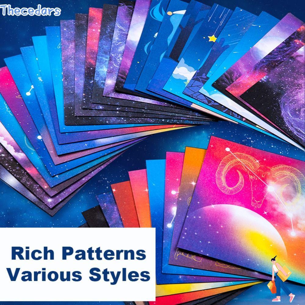 THECEDARS Origami กระดาษ DIY Star Sky Constellations พับหัตถกรรมสีสองด้าน Scrapbooking Star กระดาษ