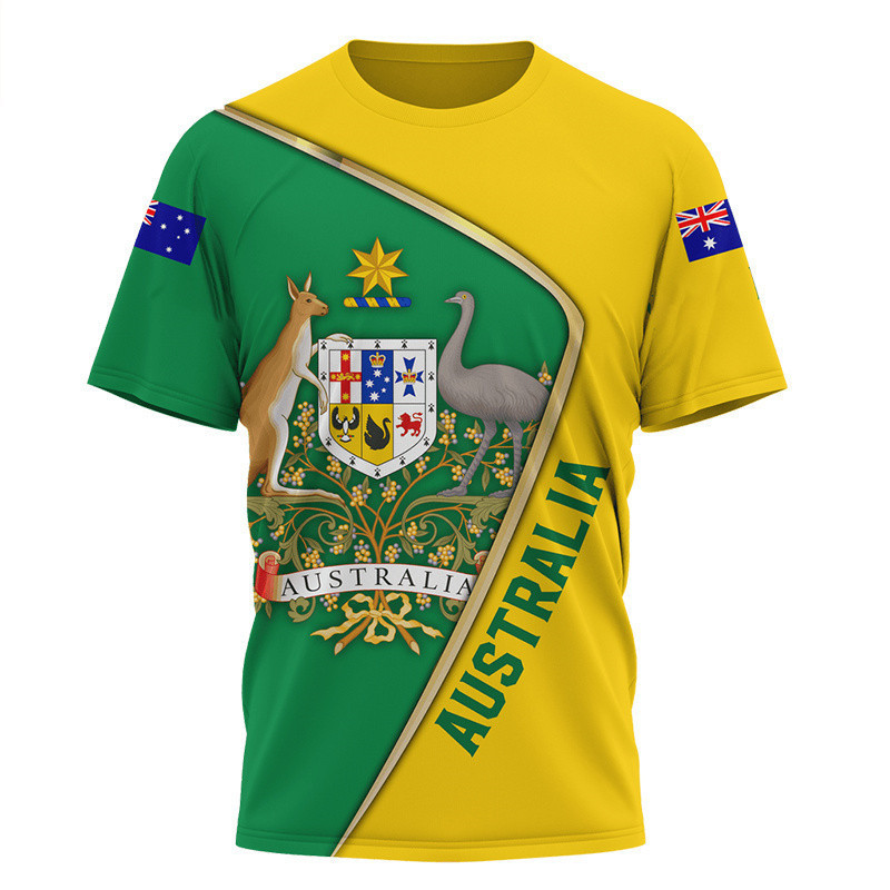 Aboriginal Kangaroo Australia Top Tees Painting Summer Men T Shirt 3D Printed T Shirt สบายและนุ่ม