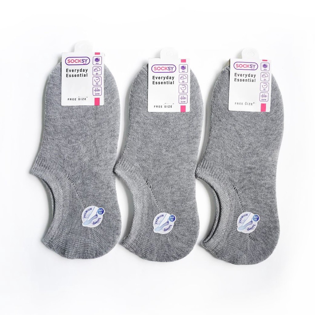 Socksy جوارب خفية بمنشفة مع شريط مانع للانزلاق (3 / 6 أزواج) — صورة 5