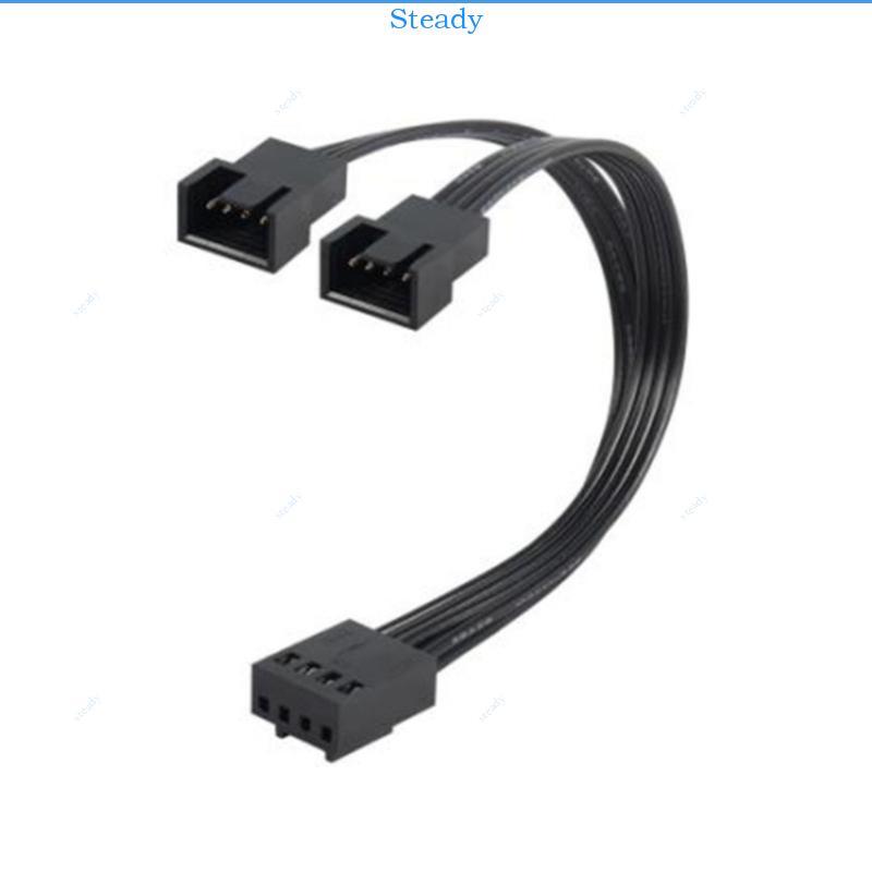 Stedy 12V 4Pin PWM Fan Splitter Adapter Cable 1 ถึง 2 คอมพิวเตอร์ CPU Coolers Fan Splitter